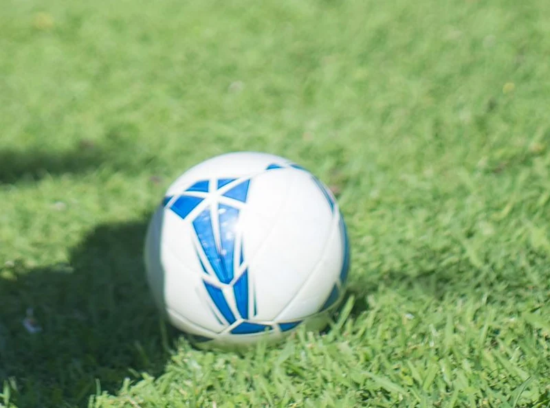 芝の上に置かれたサッカーボール。写真はイメージです
